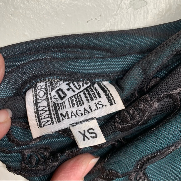 D-Tox New York Embroidered Lace Overlay Strapless Dress Turquoise and Bl… - Picture 10 of 10